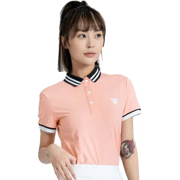 Летняя одежда для гольфа, женская футболка для гольфа с коротким рукавом, быстросохнущая теннисная модная повседневная спортивная рубашка для девочек на открытом воздухе, бесплатная доставка