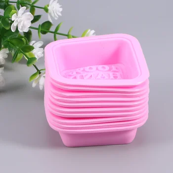 10 шт Силиконовые формы для мыла DIY Инструменты Принадлежности для приготовления мыльного торта - прямоугольные (Rabndom Color)