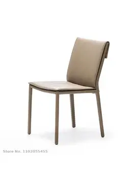 Итальянское легкое роскошное домашнее кресло для макияжа, обеденный стул с латексной спинкой в скандинавском стиле, кожаный современный минималистичный дизайнер отеля