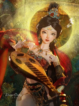 Тренд китайского стиля 4 балла bjd кукла ручной работы сокровище Тан Дуньхуан Летающее Небо Чудесный цветок Девушка в древнем стиле Оригинал