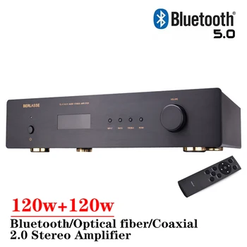 120 Вт * 2 2-канальный Стереоусилитель Высокой мощности Поддерживает Bluetooth 5.0 Волоконно-Коаксиальный вход JRC5532 HIFI Сабвуферный Усилитель Звука