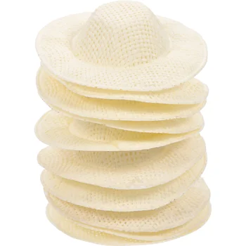 10 шт. мини-шляпа Мини-сомбреро Шляпы аксессуары галстук-бабочка ткань соломенные поделки тканые