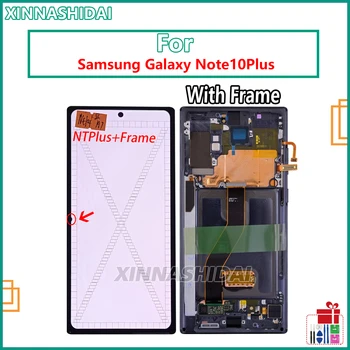 Случайность 100% Протестирован ЖК-Дисплей Для Samsung Galaxy Note 10 Plus ЖК-Дисплей С Рамкой и Сенсорным Экраном Digitizer N975W N975F N975U