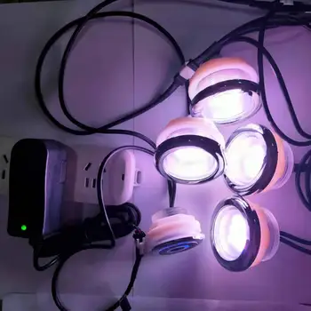 4 шт. водонепроницаемая светодиодная массажная лампа RGB мощностью 1,5 Вт, подводная светодиодная лампа для джакузи, светодиодная лампа для спа-бассейна, 1 контроллер, 1 адаптер