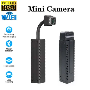 Мини-камера HD 1080p, широкоугольное ночное видение, умная портативная маленькая видеокамера для записи беспроводной сети наблюдения WiFi