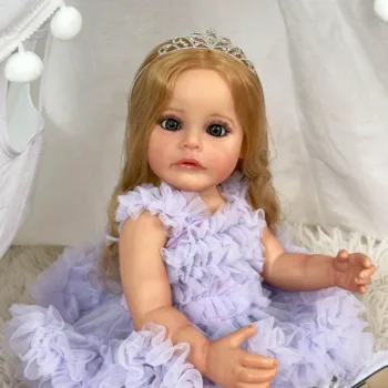 NPK 55 см, силиконовая кукла для девочки Сью-Сью, реалистичная роспись, мягкие на ощупь водонепроницаемые игрушки для девочки