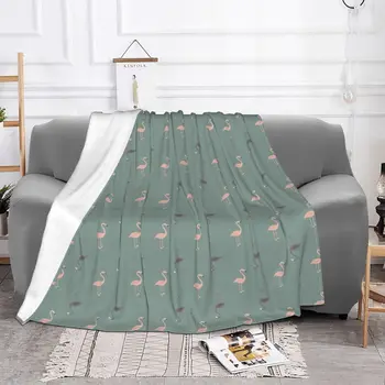 Одеяло с изображением птицы фламинго и животных, флисовое Весенне-осеннее многофункциональное ультрамягкое покрывало для дивана, покрывала для путешествий