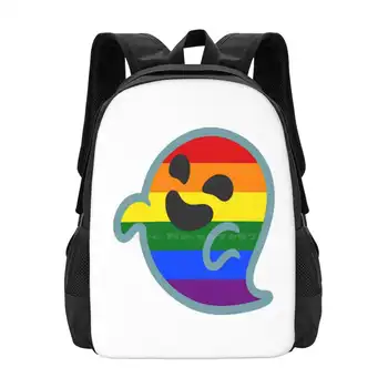 Гей-прайд Android Ghost Pattern Дизайн ноутбука Дорожные школьные сумки ЛГБТ Ghost Gay Pride Rainbow