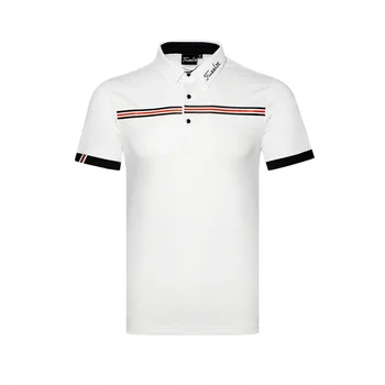 Летние мужские рубашки для гольфа, Быстросохнущая дышащая одежда из полиэстера и спандекса с коротким рукавом, рубашки для гольфа-поло