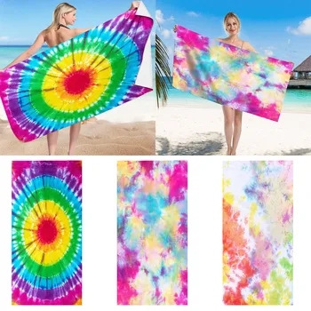 Квадратное пляжное полотенце из микрофибры, краска для галстуков, ультратонкое волокно, Квадратное пляжное полотенце, Материал для полотенец, Квадратное полотенце для галстуков, Окрашивание 3D