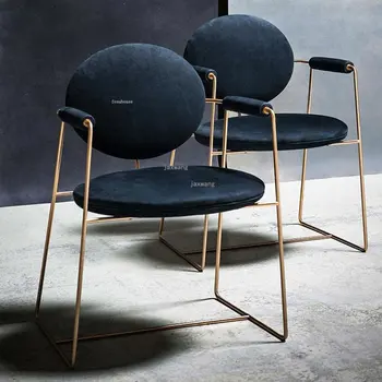 Современные простые обеденные стулья с железным дизайном, роскошное кресло для домашнего отдыха в скандинавском стиле, Минималистичная кухонная мебель, Настольные кресла