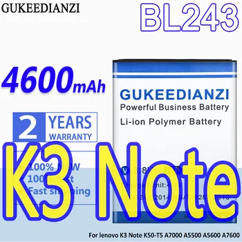 Аккумулятор GUKEEDIANZI BL243 4600mah большой емкости для lenovo K3 Note K50-T5 A7000 A5500 A5600 A7600