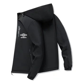 Новая мужская куртка Umbro с капюшоном и принтом 2023 года, высококачественная негабаритная дышащая легкая мужская куртка, осенняя куртка M-5XL